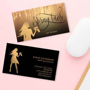 Carte De Visite Spray Tan Mobile Spray Tan Gold Glittering Girl