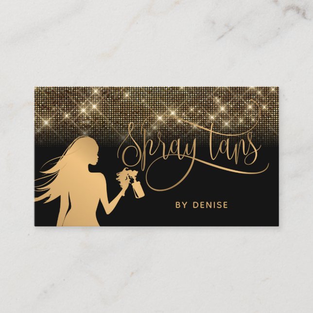 Carte De Visite Spray Tan Mobile Spray Tan Gold Glittering Girl (Devant)