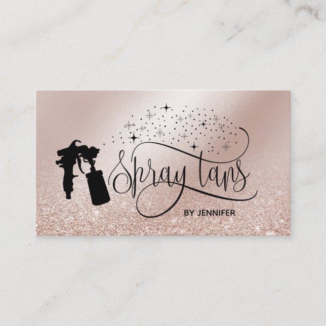 Carte De Visite Spray tan parties scintillant or (Devant)