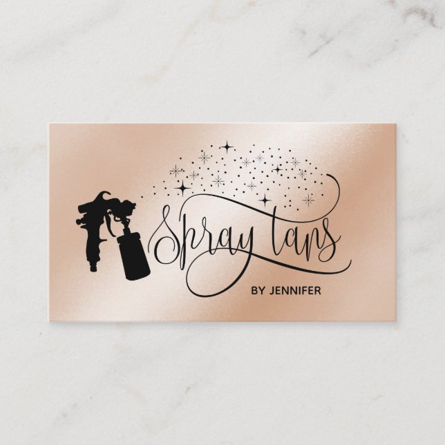 Carte De Visite Spray tan parties scintillant or (Devant)