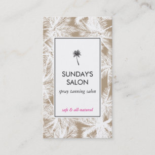 Carte De Visite Spray Tanning Salon Tropical Tan/Palmes Blanches
