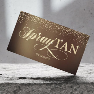 Carte De Visite Spray Tanning Typographie Or moderne