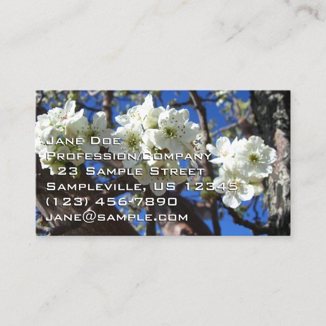 Carte De Visite Spring Flowering Pear Tree (Devant)