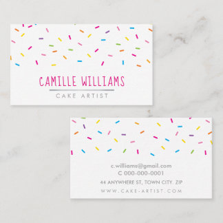 Carte De Visite SPRINKLES moderne mignon à motif coloré fête festi