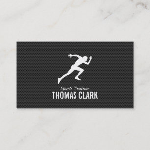 Carte De Visite Sprinter   Entraîneur sportif (motif carbone)