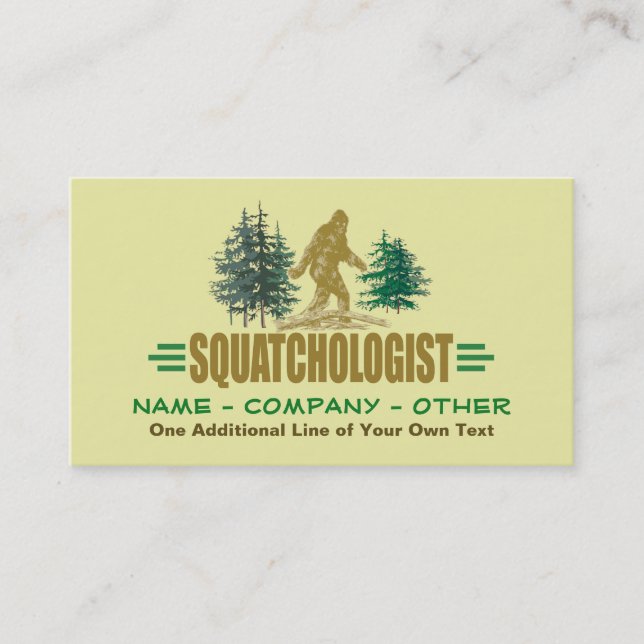 Carte De Visite SQUATCHOLOGIST - Amusante croyante de Sasquatch (Devant)