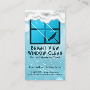 Carte De Visite Squeegee   Nettoyage de fenêtres   Bulles de savon