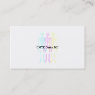 Carte De Visite Squelette dansant en lettrepress CMJ vibrant