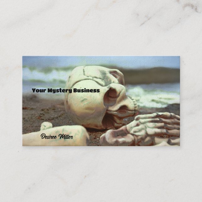 Carte De Visite Squelette sur la plage (Devant)