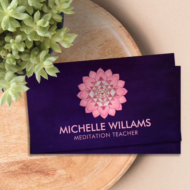 Carte De Visite Sri Yantra / Sri Chakra dans Lotus Flower Business (Créateur téléchargé)