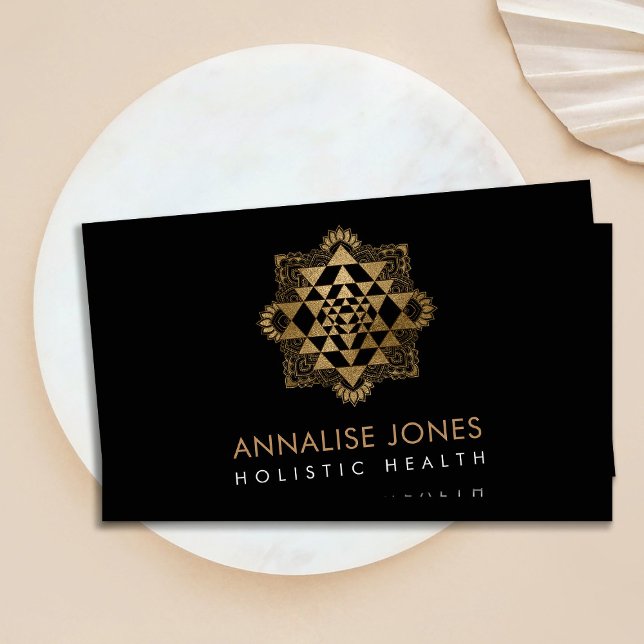 Carte De Visite Sri Yantra / Sri Chakra Golden en forme de Lotus (Créateur téléchargé)