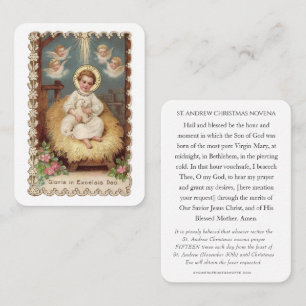 Carte De Visite St. Andrew Novéna de Noël Vierge Marie Jésus Saint