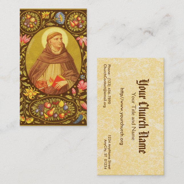 Carte De Visite St. Dominic de Guzman (PM 02) Plein Bleed (Devant / Derrière)