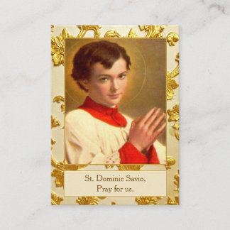 Carte De Visite St Dominic Savio Communion Remembrance Prayer Card