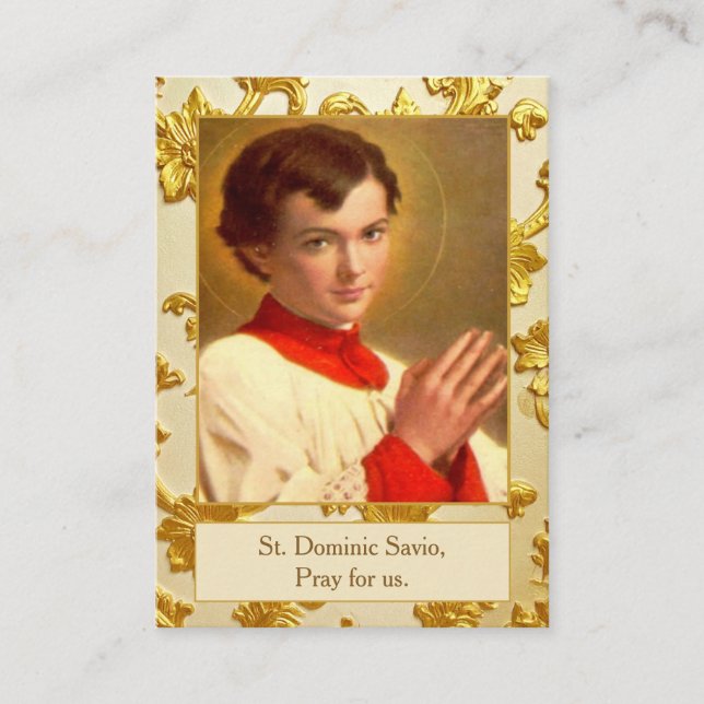 Carte De Visite St Dominic Savio Communion Remembrance Prayer Card (Devant)