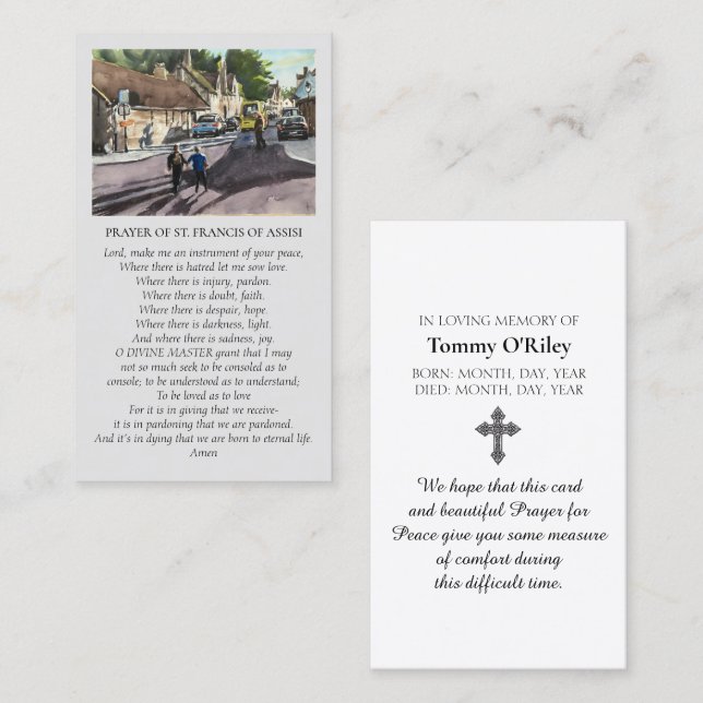 Carte De Visite St. Francis of Assisi Bruges Violet Yellow Blue (Devant / Derrière)