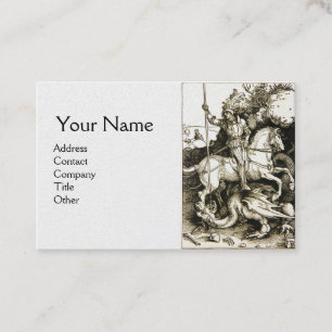 Carte De Visite ST. GEORGE ET DRAGON, Black White Pearl Luxe