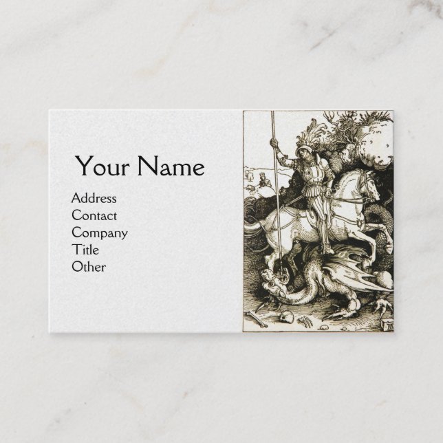Carte De Visite ST. GEORGE ET DRAGON, Black White Pearl Luxe (Devant)