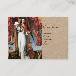 Carte De Visite ST. MICHAEL DANS LE DERNIER JUGEMENT Gold Metallic