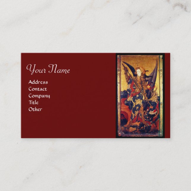 Carte De Visite St. Michel vainquant le diable en chevalier médiév (Devant)
