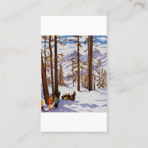 Carte De Visite St. Moritz Vintage Skiers Élégance Alpine Art