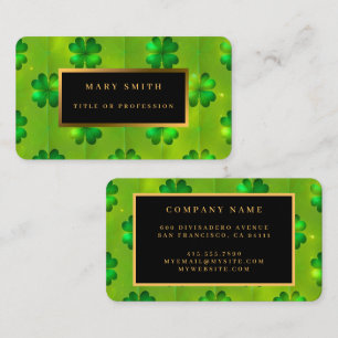 Carte De Visite St Patrick's Day Clover 4 listes Collection popula