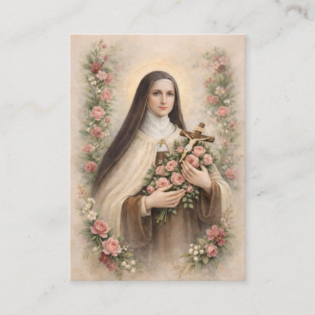 Carte De Visite St. Therese Jesus Crucifix Novena Holy Card (Devant)