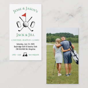 Carte De Visite Stag & doe /Jack et Jill Golf Theme Événement Bill