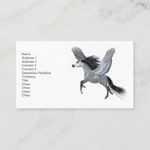 Carte De Visite Stallion gris argenté Pegasus