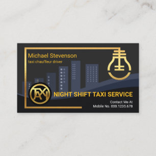 Carte De Visite Stand de taxis Gold Buli de Night City Skyline