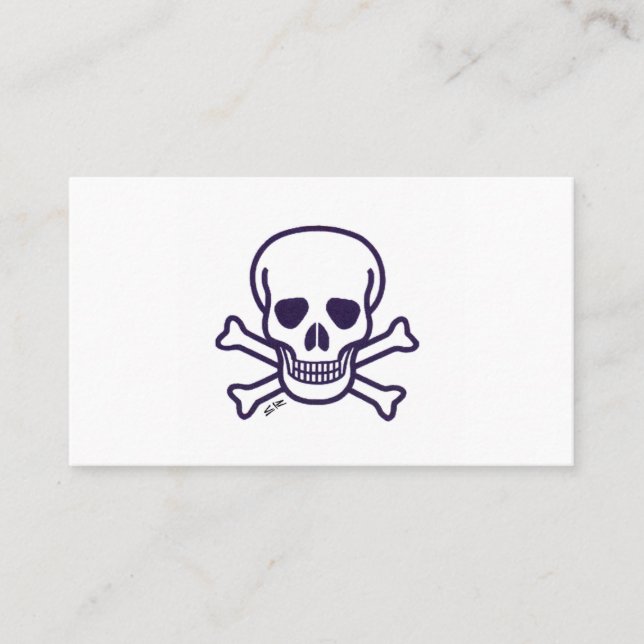 Carte de visite standard blanche Skull n Bones (Devant)