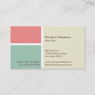 Carte De Visite Standard moderne bloc de couleur beige professionn