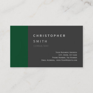Carte de visite standard moderne en Gris Vert Forê