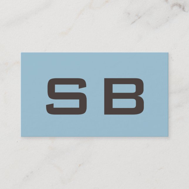 Carte de visite standard Monogramme moderne bleu (Devant)