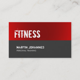 Carte de visite standard Red Grey Personal Trainer