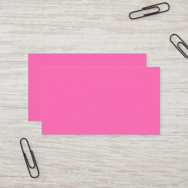 Carte de visite standard rose chaud (Devant/Arrière en situation)
