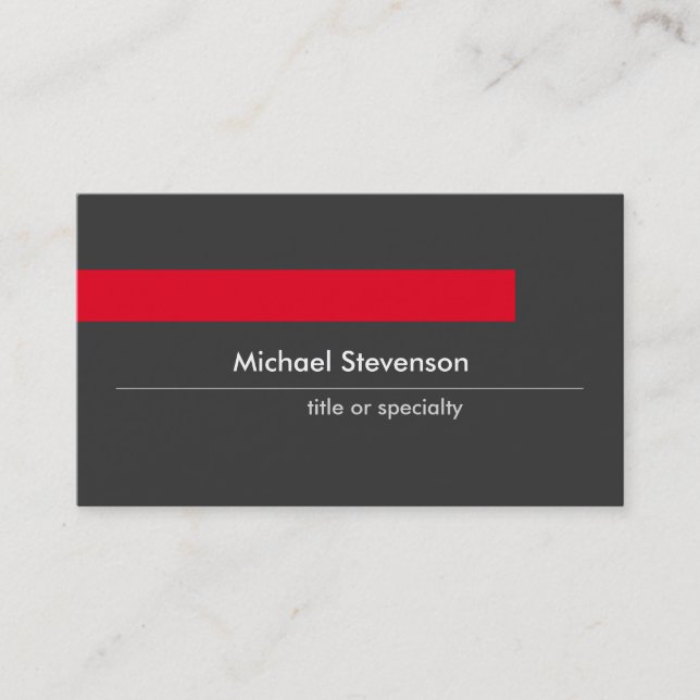 Carte de visite standard Style Grey Red Stripe (Devant)
