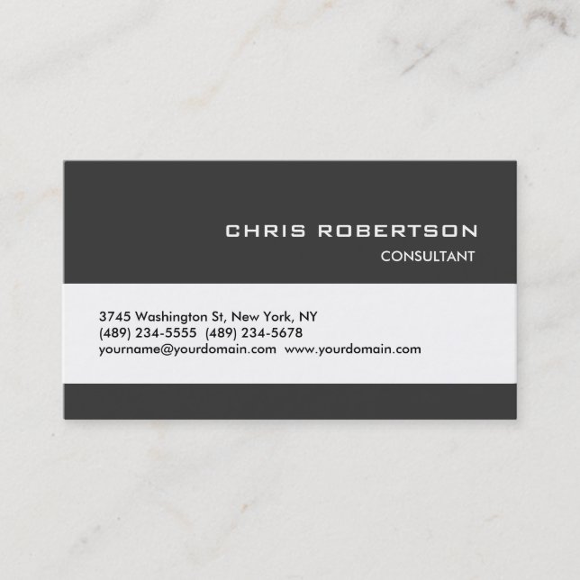Carte de visite standard tendance classique gris b (Devant)
