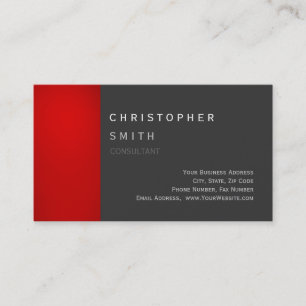 Carte de visite standard unique gris rouge moderne