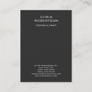 Carte de visite standard vertical gris moderne Chu