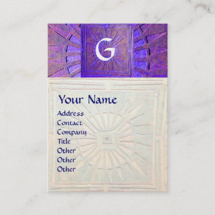 Carte De Visite STAR DU MATIN, MONOGRAM, bleu or
