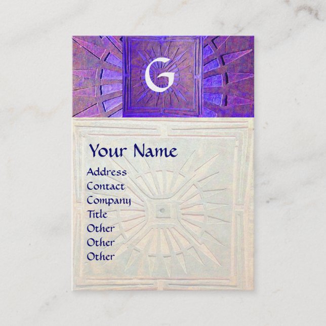 Carte De Visite STAR DU MATIN, MONOGRAM, bleu or (Devant)