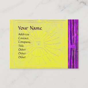 Carte De Visite STAR DU MATIN, MONOGRAM, violet violet jaune or