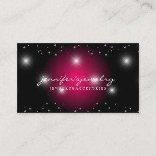 Carte De Visite Stardust Bling Gemmes roses diamants argent perles