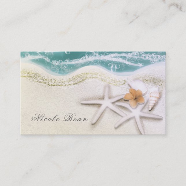 Carte De Visite Starfish on the Beach Eau Turquoise Mer Tropical C (Devant)