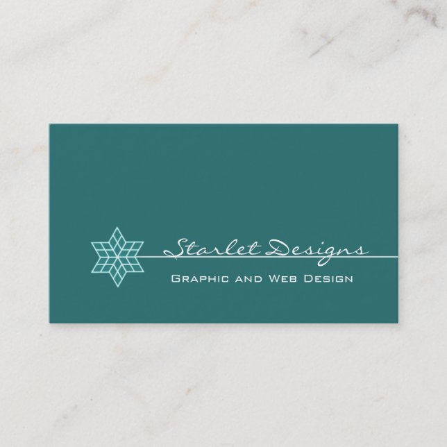 Carte de visite Starlet élégant, Turquoise (Devant)