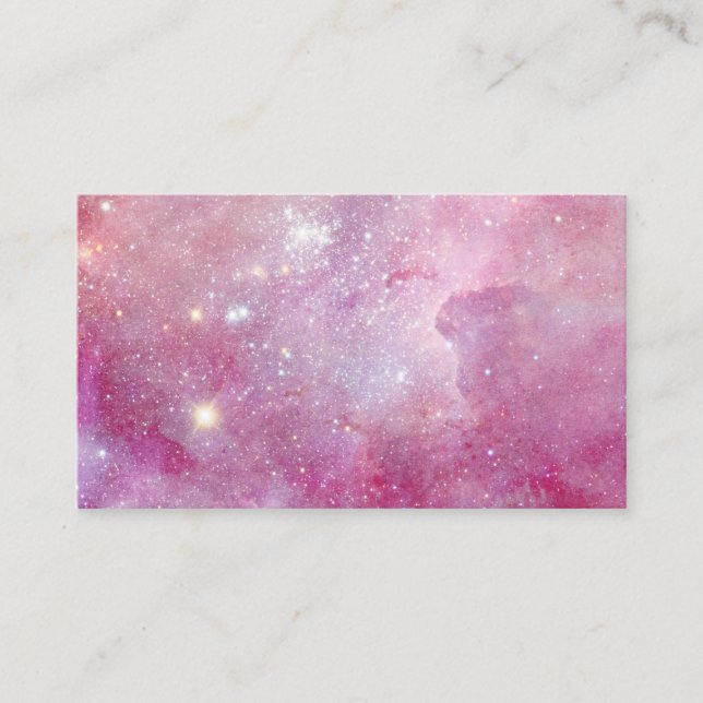 Carte De Visite Starry Space Light Aquarelle rose Stars Galaxy (Devant)