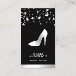 Carte De Visite Stars à huile d'argent Confetti talons hauts Stile