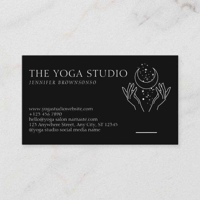 Carte De Visite Stars Énergétique Healing mains Lune Spirituel (Devant)