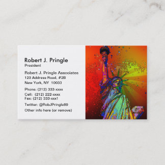 Carte De Visite Statue en couleur arc-en-ciel psychédélique NYC de